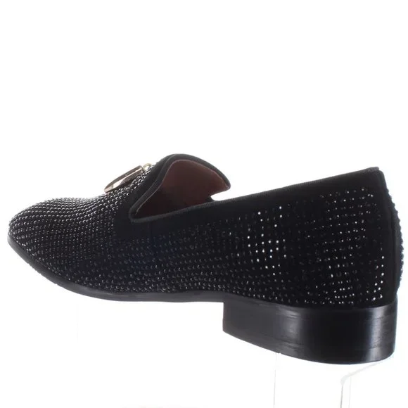 Black Rhinestone Studded Dressy Formal Loafers Choo Amazon.com | SHODENSE Black Rhinestone Loafers for Women  main image 4
